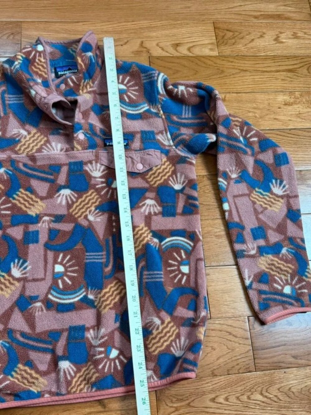 Patagonia Women’s Synchilla Snap-T Pullover Canyon Block Print — XS / US 2 - Picture 7 of 8
